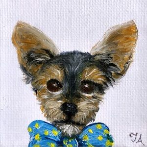 Sir Archibald Signed Mini Oil Painting Original Art Fridge Magnet